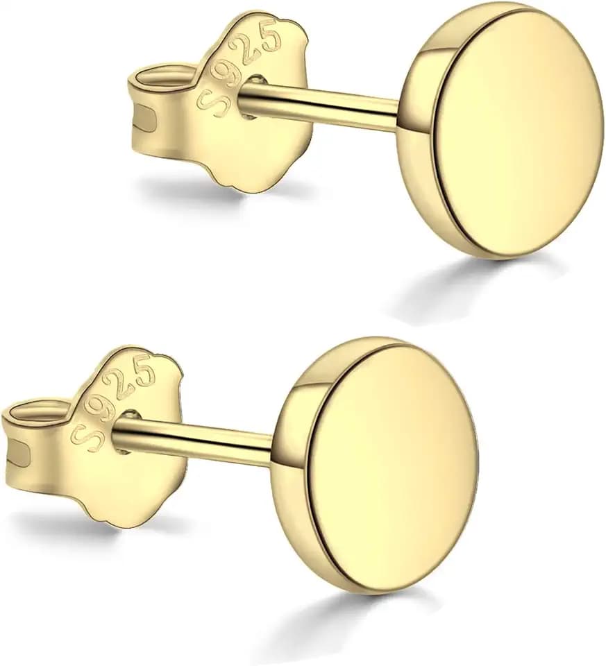 CUTEFEEL 3-10mm 18K Gold Plated Sterling Silver Dot Stud Earrings