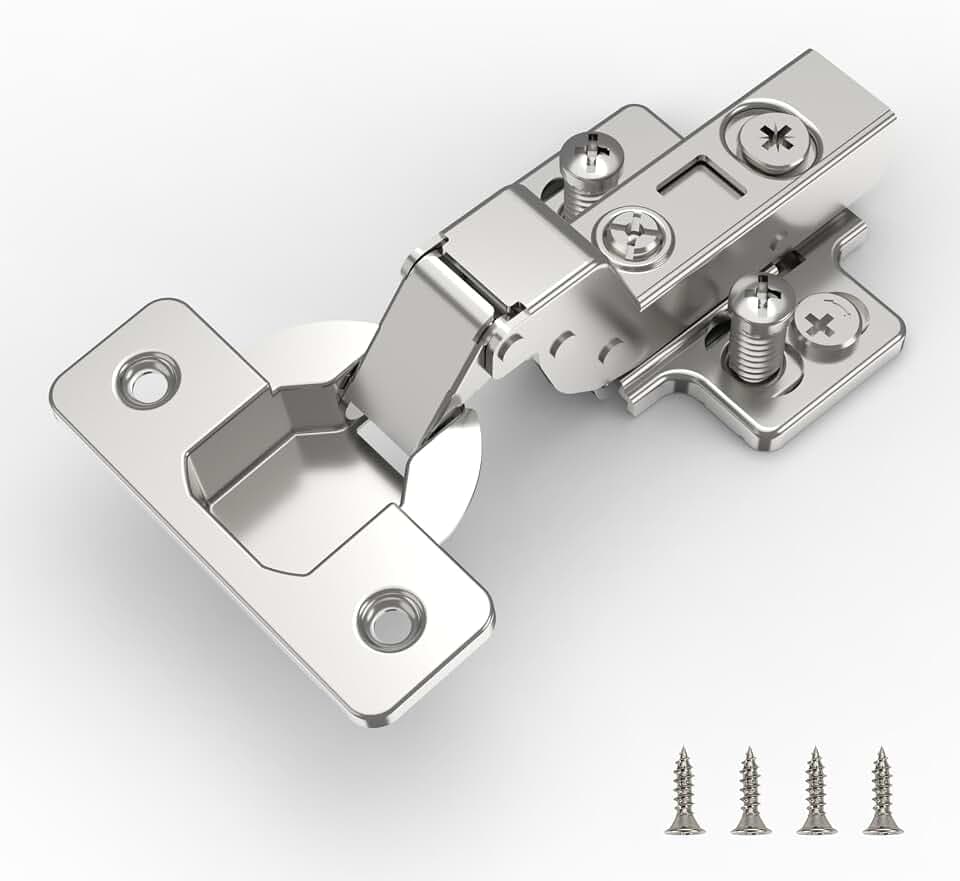 FURNIWARE 10 Stück Innenanschlag Scharniere, Soft-Close 35 mm Topf 110 Grad