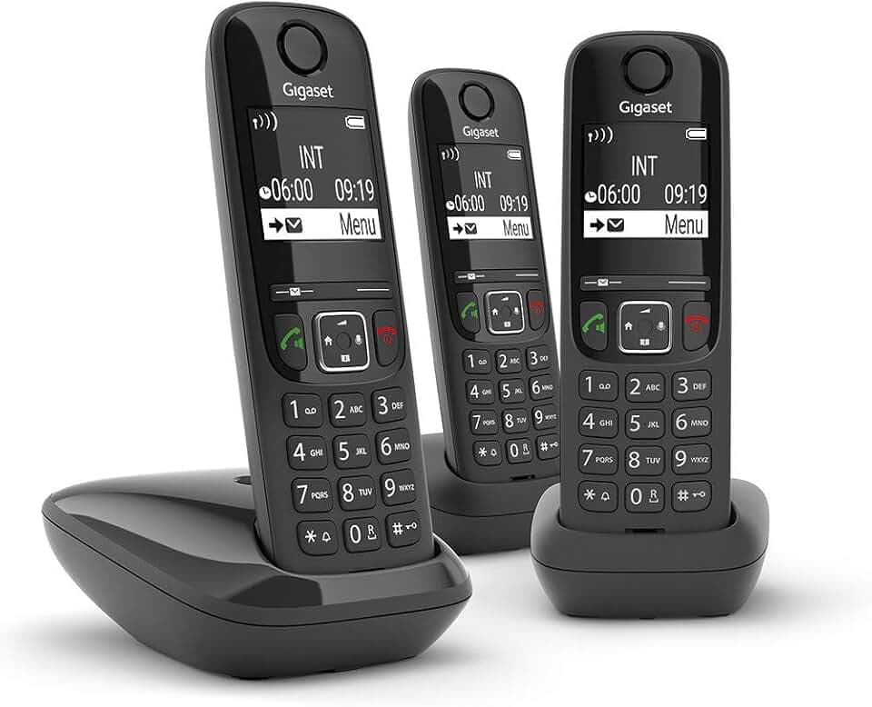 Gigaset AS690 TRIO - 3 Schnurlose DECT Telefone, schwarz