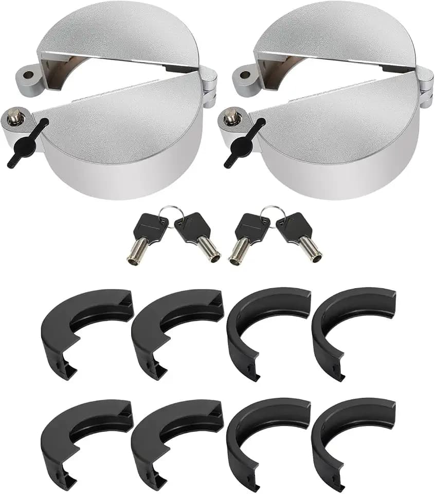 2 Pcs Semi Truck Locking Fuel Cap Cover, Truck Fuel Tank Cap Lock with 4 Keys, Fit for Kenworth, International, Mack, Volvo