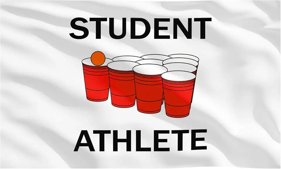 Tatuo Student Athlete Flag 3x5 ft Funny College Dorm Banner with Grommets