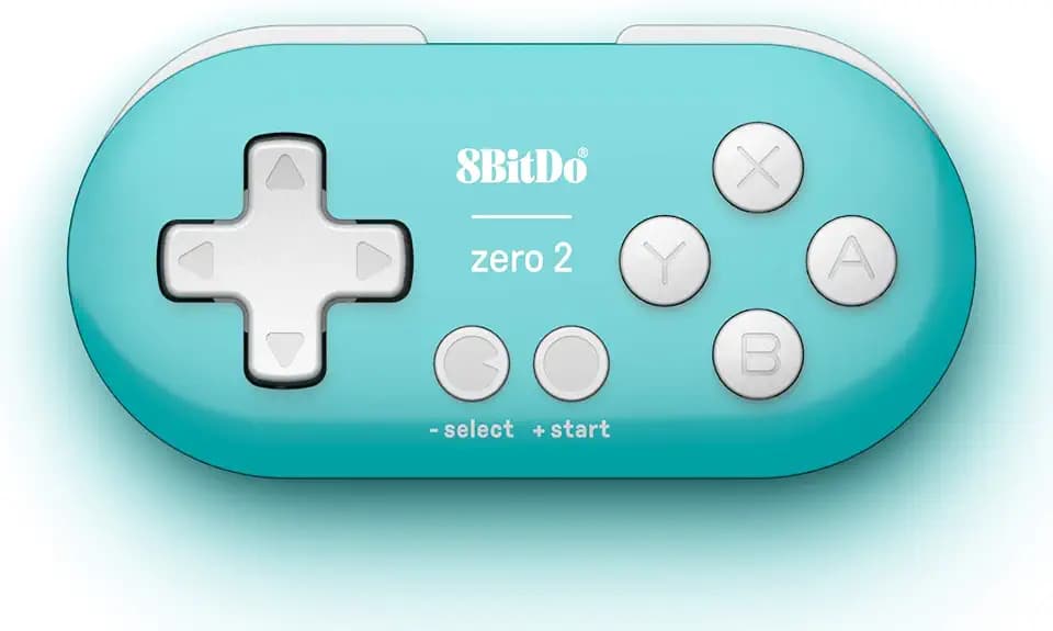 Nargos 8Bitdo Zero 2 Bluetooth Key Chain Sized Mini Controller for Nintendo Switch 1/2, Windows and Android (Turquoise Edition)