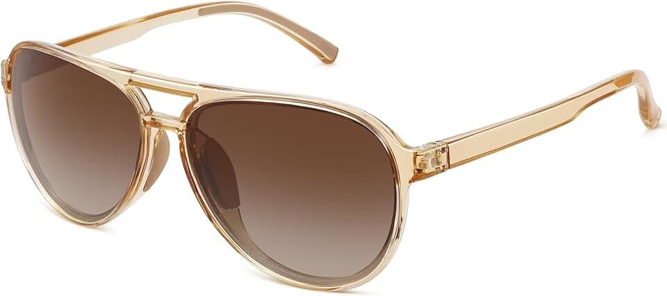 MEETSUN Polarized Aviator Running Sunglasses for Women, Double Bridge UV400
