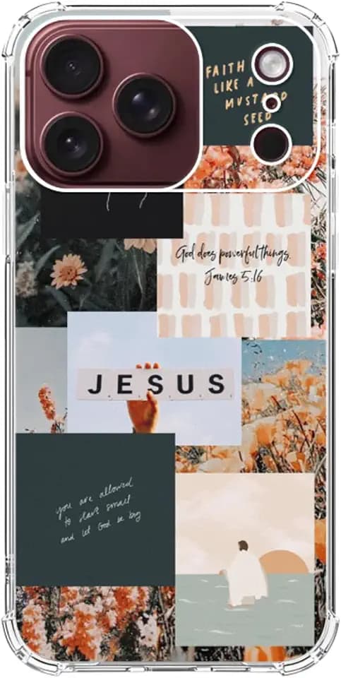 Christian Aesthetic Phone Case Compatible with iPhone 18 Pro Max, Jesus Prayer Positivity Phone Cover for iPhone 18 Pro Max
