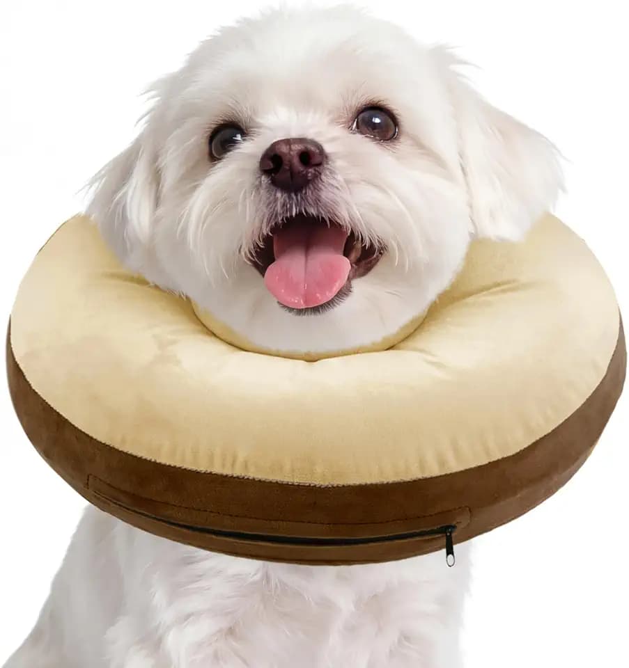 Kuoser Halskrause Hund, Halskrause Hund Weich für Wundschutz, Braun S