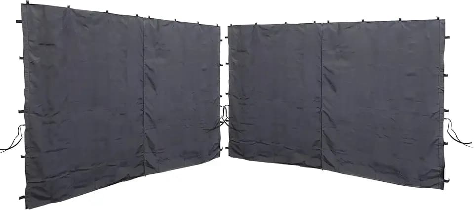 QUICK STAR 2 Seitenteile mit RV 300x195cm für Rank Pavillon 3x3m Seitenwand Anthrazit RAL 7012