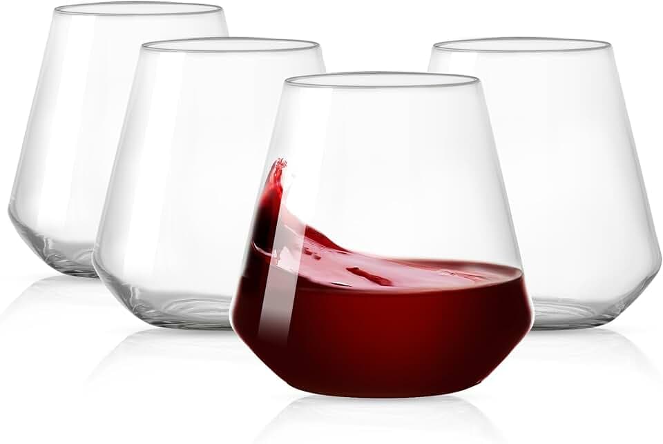 HAHASHOW Plastik Weingläser 4er Set Kunststoff ohne Stiel 17oz/500ml | Rein und klar, aus Tritan-Material, BPA-frei, ideal für Camping, Partys und Restaurants, ein hervorragendes Geschenk
