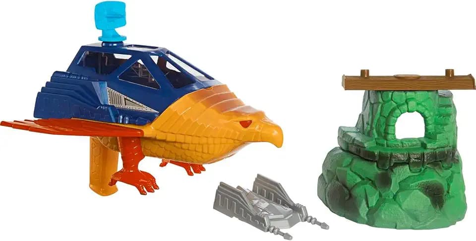 MASTERS OF THE UNIVERSE ORIGINS - Point Dread und Talon Fighter Spielset mit Radarschüssel und Kanone, vielseitige Spielmöglichkeiten, für MOTU-Fans ab 6 Jahren, HKM63