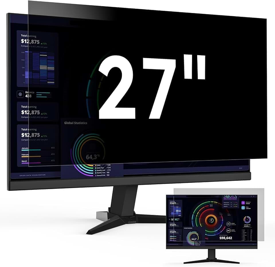 27 Zoll Blickschutzfilter für 16:9 Monitor, Anti-Blaulicht Displayschutz