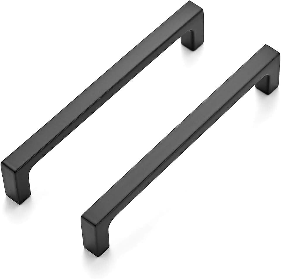 Ravinte Matte Black Square & Solid Cabinet Handles,5 Inch,30 Pack