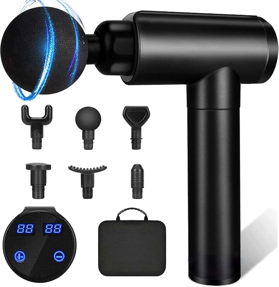 Massagepistole, Massagegerät, Handgehaltenes Massage Gun Mit 30 Einstellbaren Geschwindigkeiten, 10 Arten Von Massage Pistole, Leise & Bequem Muskelkater Lindert (schwarz)