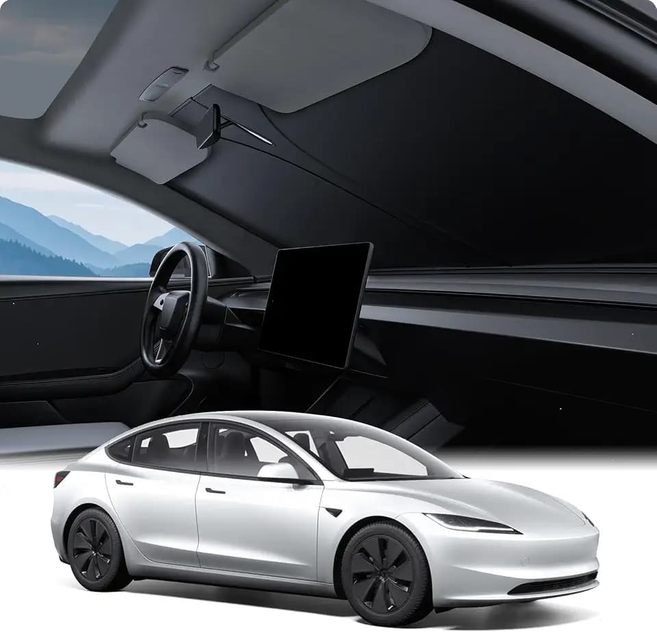 BASENOR Windshield Sunshade for Tesla Model Y Juniper/YL/Model 3 Highland
