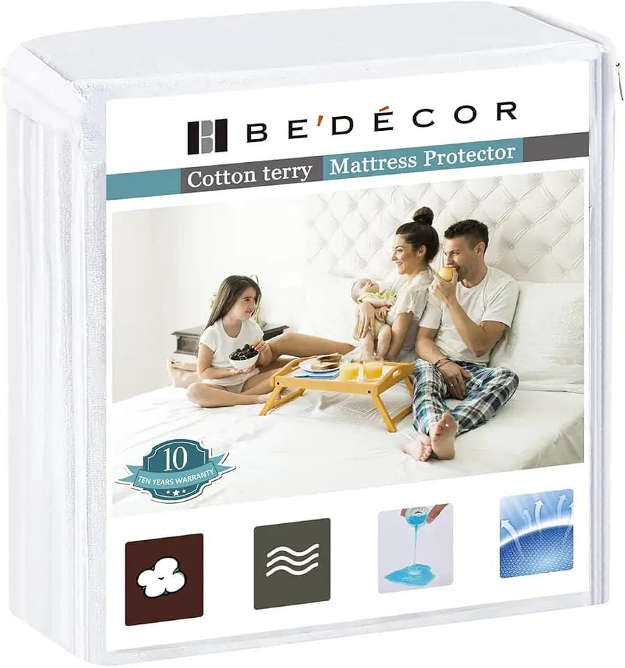 Bedecor Queen Waterproof Mattress Protector,for 9-18 Inch Deep