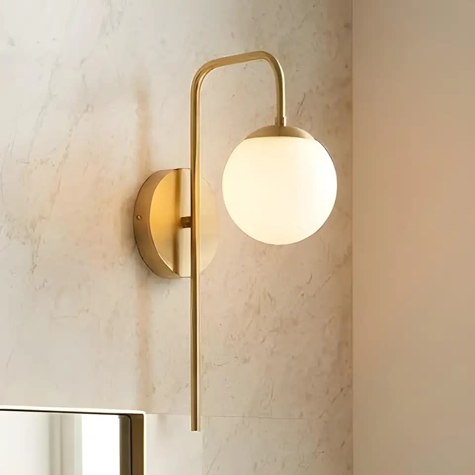 Mid-Century Modern Glass Globe Wall Sconce G9 Base Wall Mounted Light