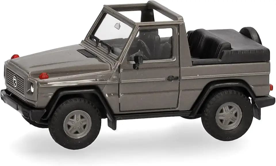Herpa Modellauto Puch G-Klasse, offen Österreichisches Heer, Miniatur im Maßstab 1:87, Sammlerstück, Made in Germany, Modell aus Kunststoff, Grün und Grau