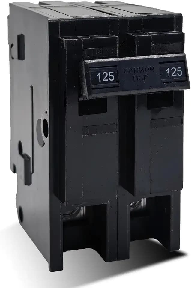 HOM2125 125-Amp 2-Pole Circuit Breaker - Compatible with Most Load Centers, CSEDs, and SD HOM Load Centers, Rated 120/240 VAC, 10kA, Plug-in Mount, Visi-Trip Indicator