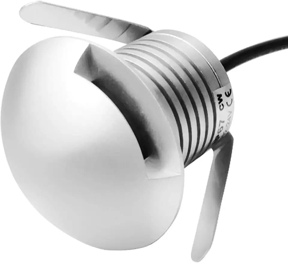 LED In-Ground Well Light,3W,12V-24V DC,IP67 Waterproof Aluminum,Directional Horizontally Outdoor Landscape Lightings,Side View Beam,Warm White (Q2-2 Way)