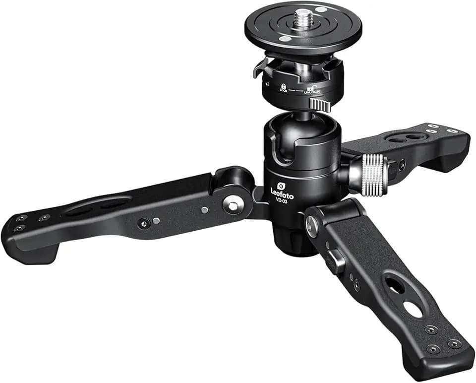 LEOFOTO VD-03 Monopod Tilt Base/Stand/Ground Pod w Ball Head/Quick Release Combo