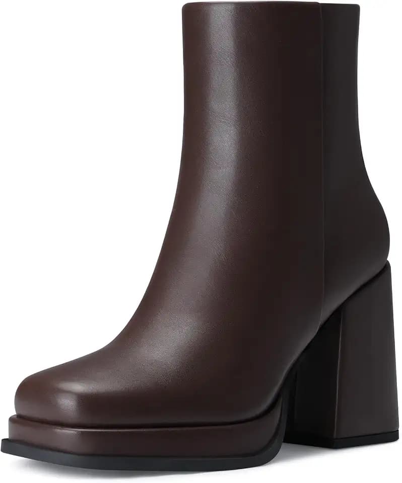 CELLENZ Women Platform Ankle Boots: Comfortable Chunky High Heel Boot