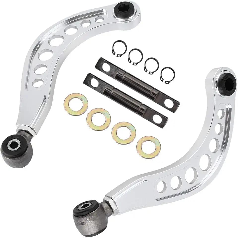 Qiilu SILVER Adjustable Camber Control Arms, Aluminium Alloy, for Honda Civic 2006-2015
