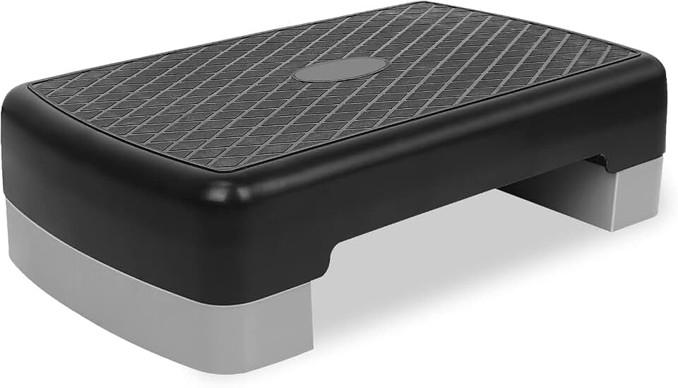 Höhenverstellbarer Aerobic-Stepper für Fitness und Training, 2 Stufen, mit 2 Erhöhungen, verstellbar von 10 cm – 15 cm