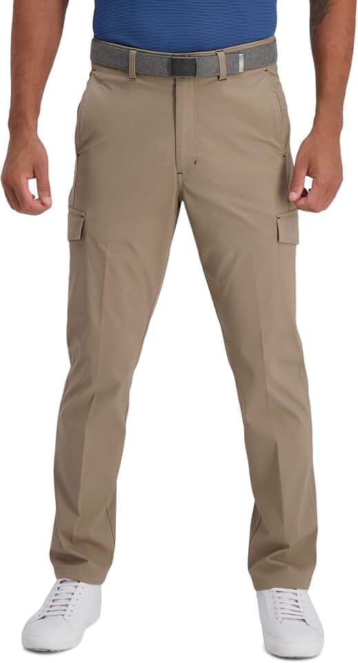 Haggar Herren Hose The Active Series Performance Straight Fit Hose, Normale und Große Größen