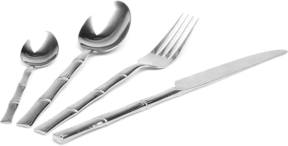 Excelsa Bambus Besteck-Set, 24-teilig, Edelstahl 18/0