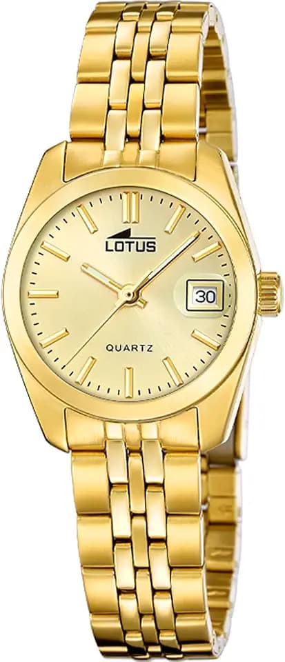Lotus Damenuhr Analog aus Edelstahl 316l Goldfarben