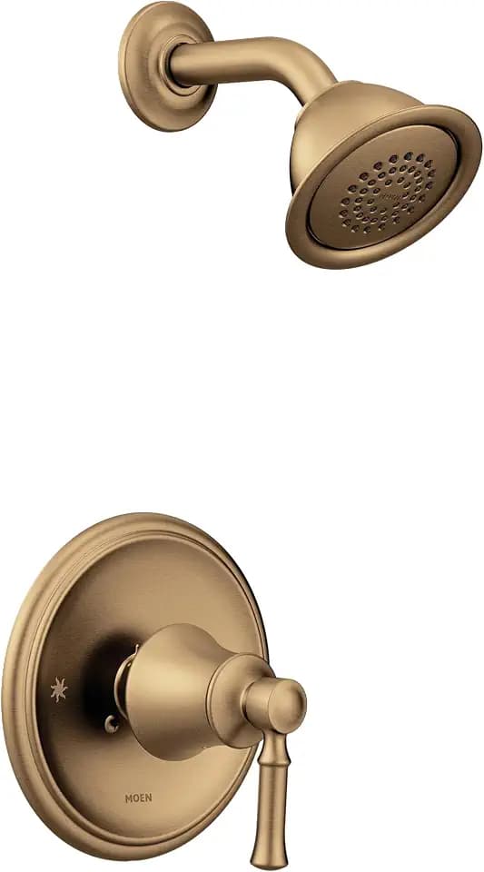 Moen Dartmoor Bronzed Gold Posi-Temp Bathroom Tub Faucet Trim Kit with Eco Performance Showerhead and Shower Handle, Valve Required, T2182EPBZG