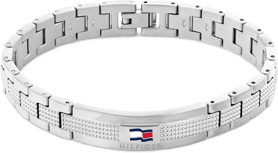 Tommy Hilfiger Jewelry Gliederarmband für Herren aus Edelstahl - Erhältlich aus Schwarz oder Silber