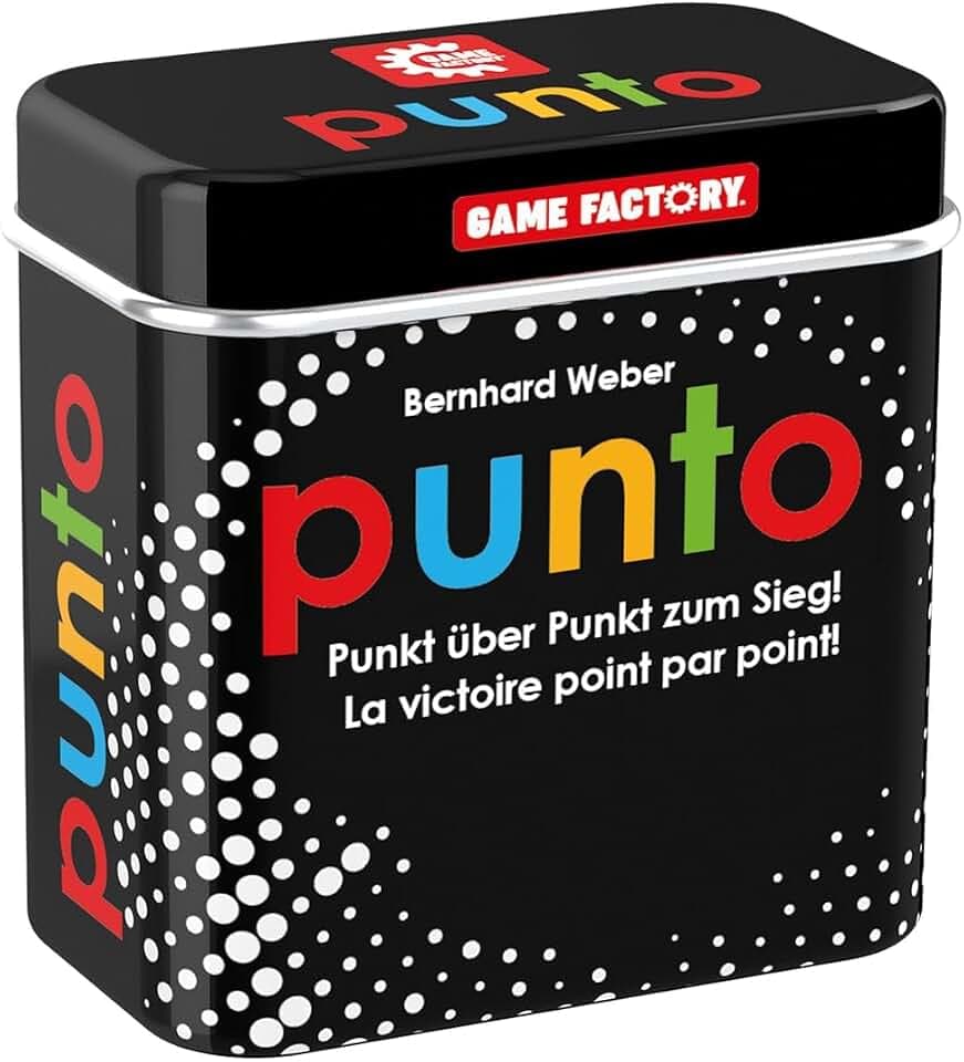 Game Factory 646214 Punto, Mini-Kartenspiel in handlicher Metalldose, Punkt über Punkt zum Sieg, cleveres Reisespiel für Erwachsene und Kinder ab 7 Jahren, deutschsprachige Edition