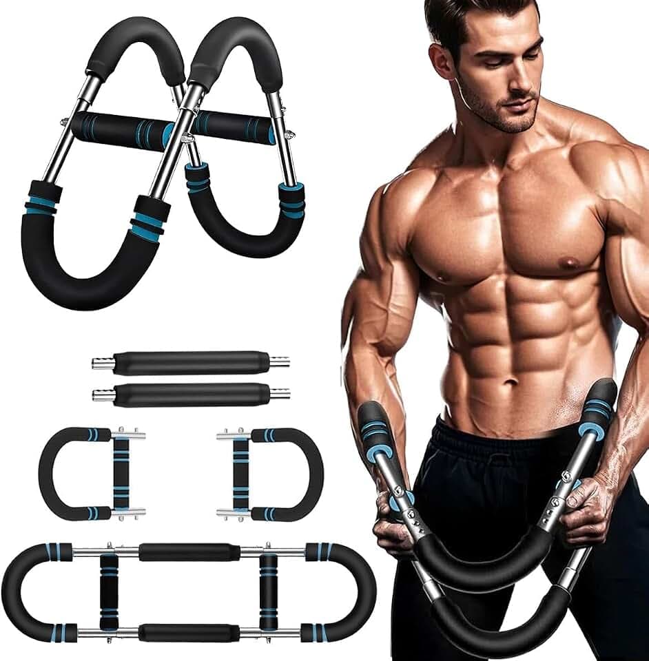 Twister Armtrainer, Verstellbares Brust Trainingsgerät, U-förmige Brustarm Expander (30-50 kg/70-110 lb), Brusttrainer für Männer, Tragbarer Federwiderstand für Heimtraining, Büro & Reise