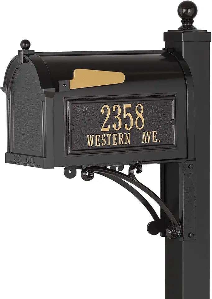 Whitehall Products 16536 Deluxe Mailbox Package, Black