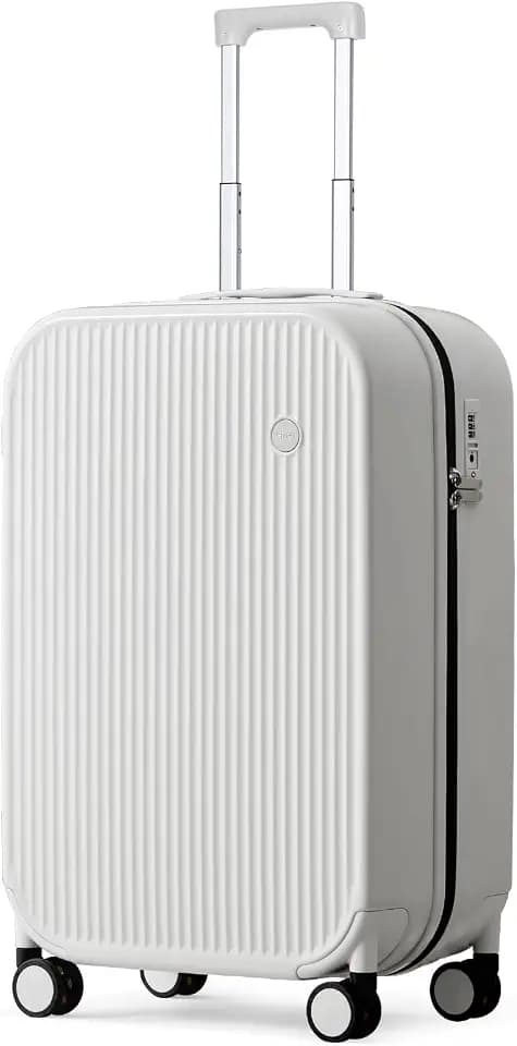 mixi 20 Inch Carry On Luggage PC Hardside Suitcases with Wheels & TSA for Travel Woman Men, Smoke White
