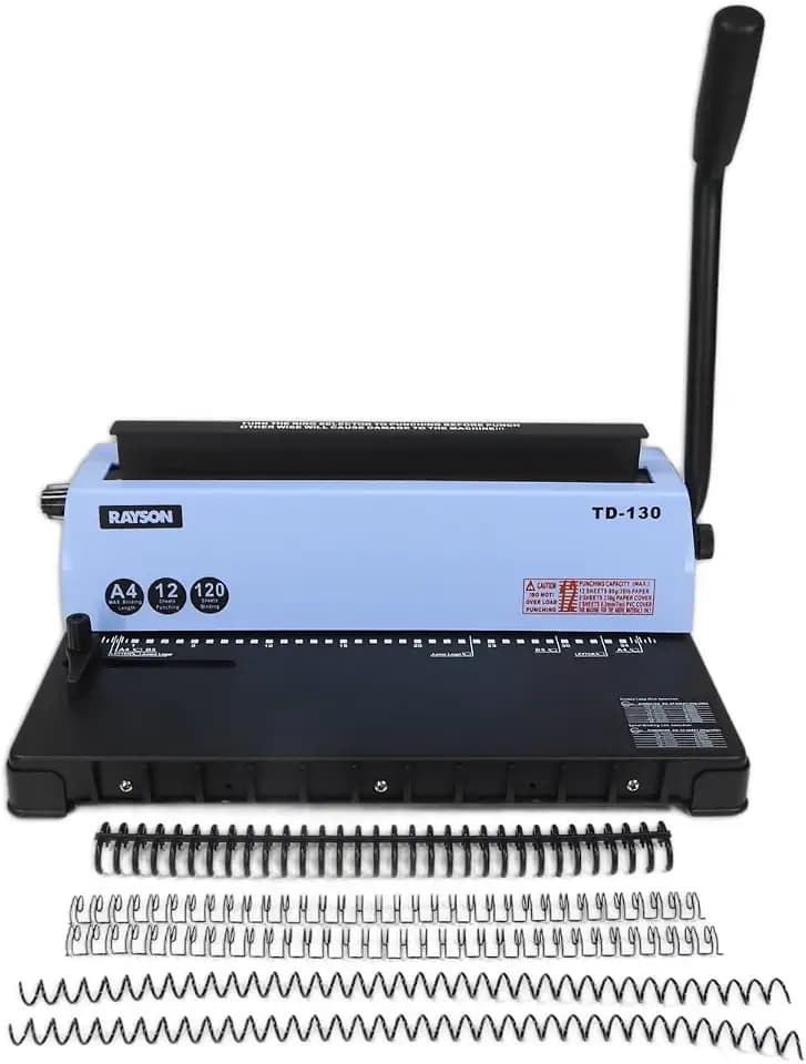 RAYSON TD-130 3:1 Wire Binding Machine, 12-Sheet Punch, 120-Sheet Capacity