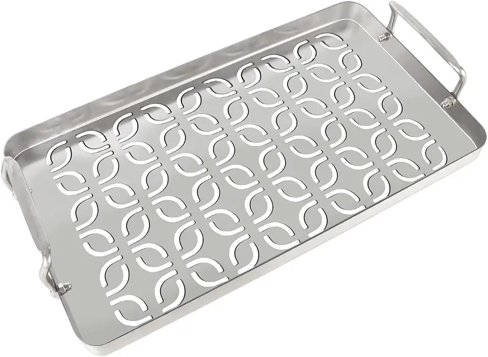 BAC610 Stainless Steel Fish & Veggie Grill Tray for Traeger Accessories