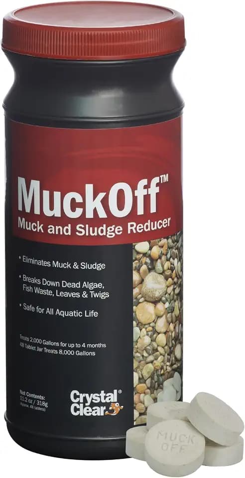 CrystalClear MuckOff Natural Pond Muck Treatment Sludge Remover, 48 Tablets