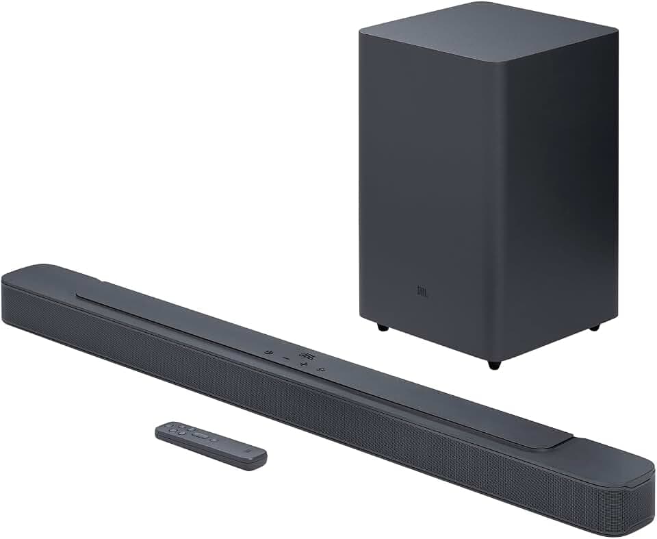 JBL Bar 2.1 Deep Bass MK2 – 2.1-Kanal-Soundbar mit kabellosem Subwoofer für Heimkino Sound-System – Schlankes und kompaktes Design mit JBL Surround Sound – Schwarz