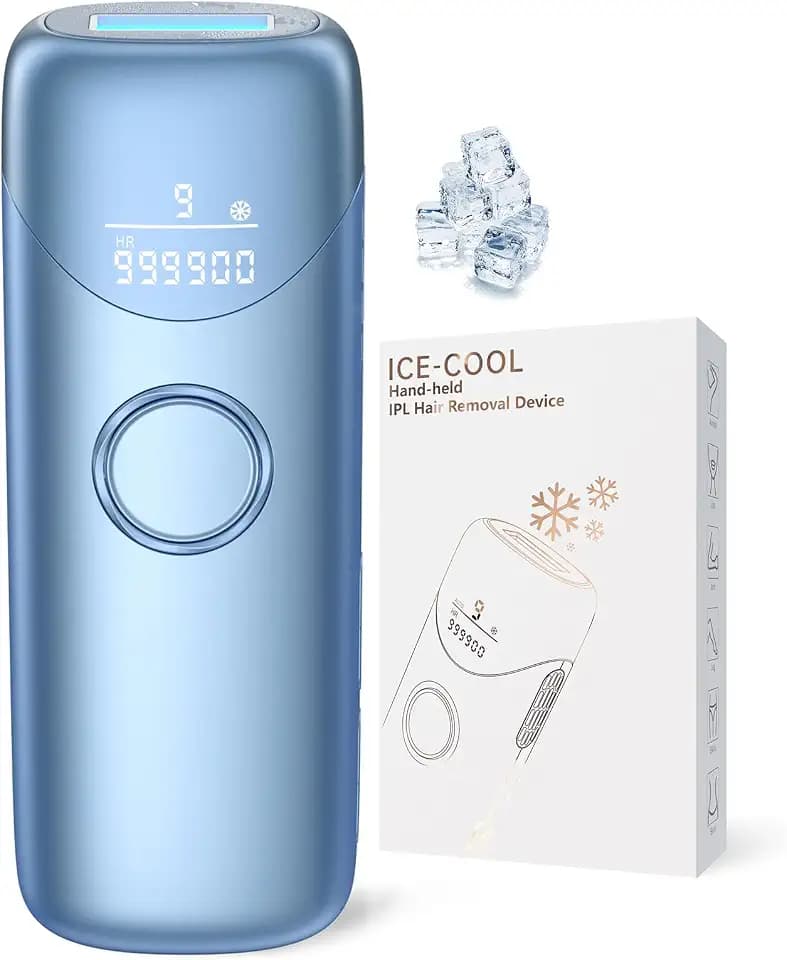 Ubroo Laser Hair Removal,IPL Hair Removal Device with 5℃ Ice Cooling,At-Home Laser Hair Removal for Women & Men,Body Legs Armpits Use (Blue)