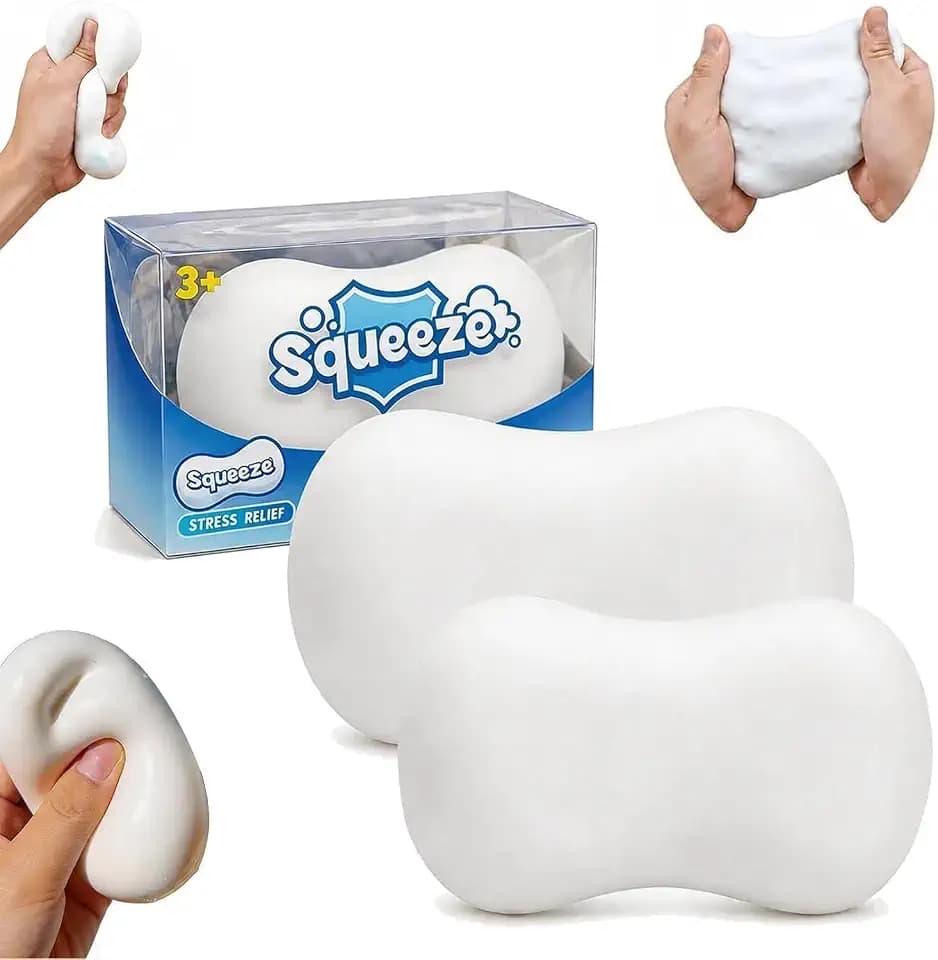 Crunchy Soap Squishy ASMR Bead Filled Realistic Handmade Bar Soap - Slow Rising Squeeze Toy, Crunchy Stress Ball Non Rebound, Adults Office Anxiety Relief (2 pcs)