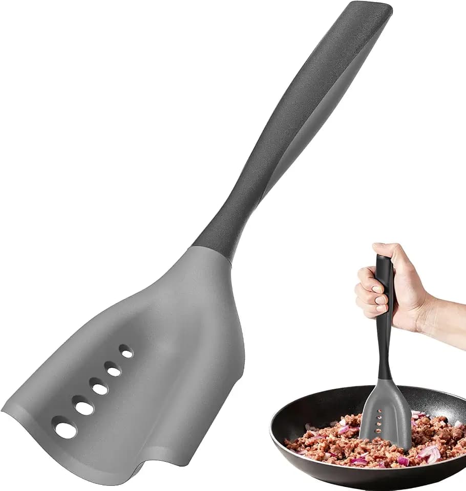 Meat Chopper Mincing Spatula, Silicone Hamburger Grinder for Ground Beef