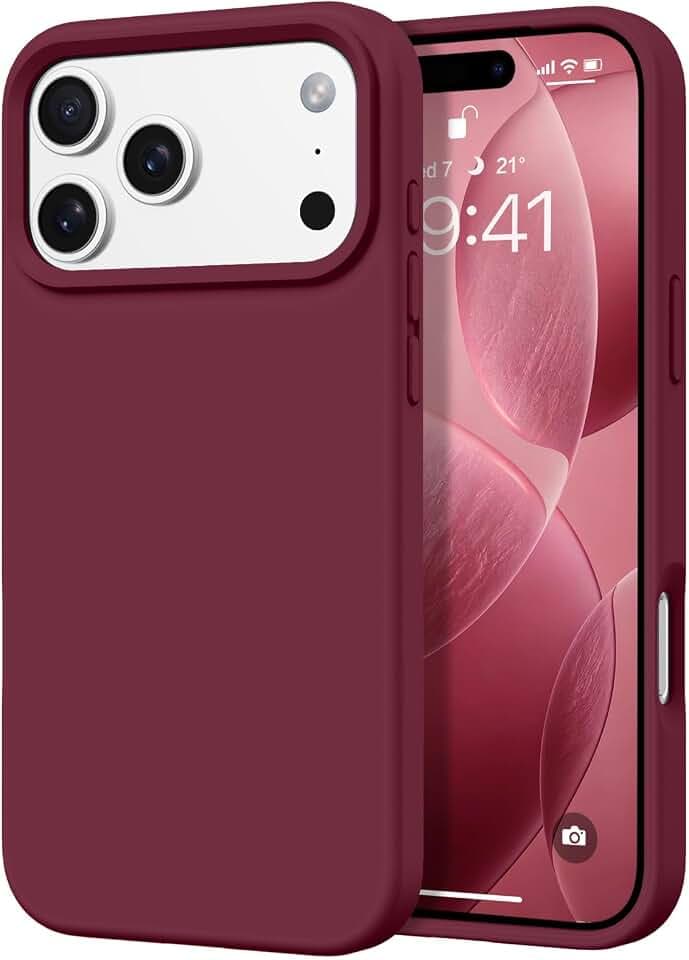DOMAVER Case for iPhone 17 Pro Max 6.9'' Smooth Liquid Silicone - Burgundy