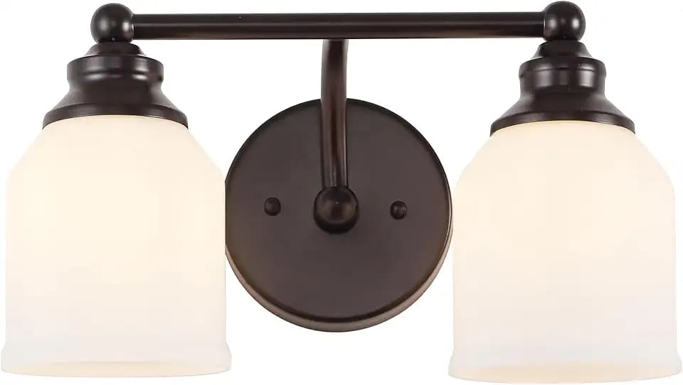 JONATHAN Y Lydia 2-Light Metal Vanity Wall Sconce 14", Oil Rubbed Bronze