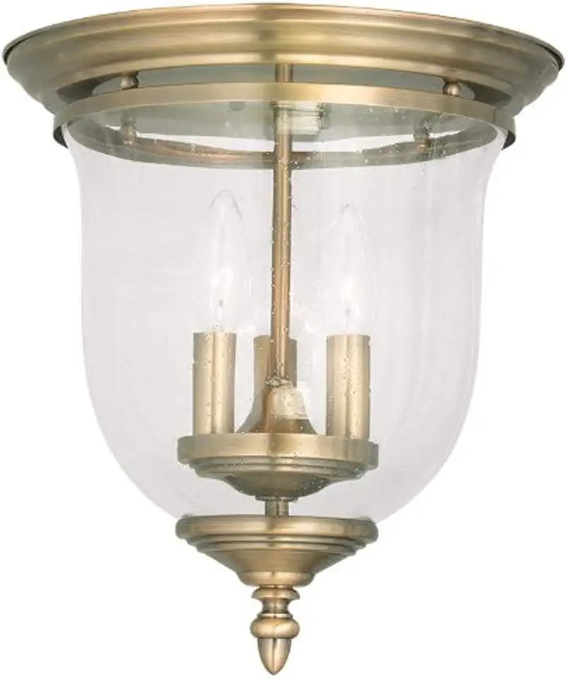 Livex Lighting 5024-01 Legacy 3-Light Ceiling Mount, Antique Brass