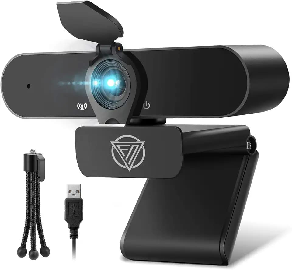Webcam with Microphone 1080P USB Web Camera Full HD Widescreen Computer Camera for Desktop PC Laptop Mac Zoom Skype Google Meeting Video Calling Recording Conference Online Teaching Business Gaming
