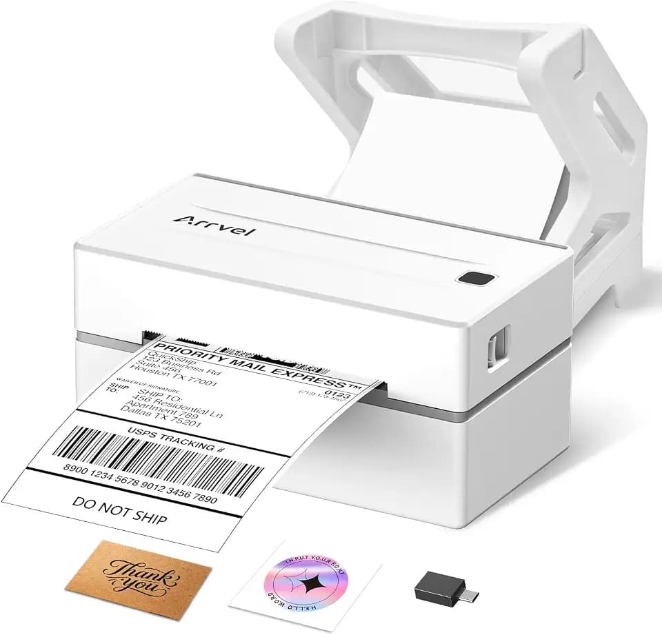 Bluetooth Thermal Label Printer w/ Stand, 4x6 Shipping Label Printer