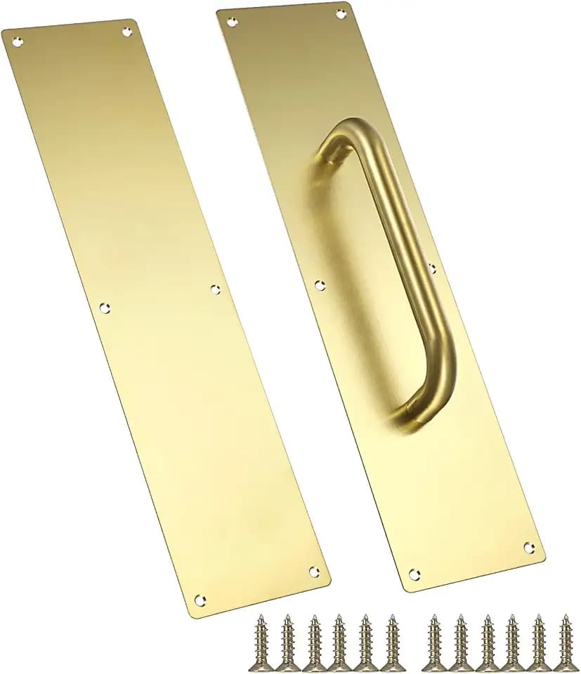 Sumnacon 1 Set 16" Stainess Steel Door Handle Pull Push Plate Handles，Gold