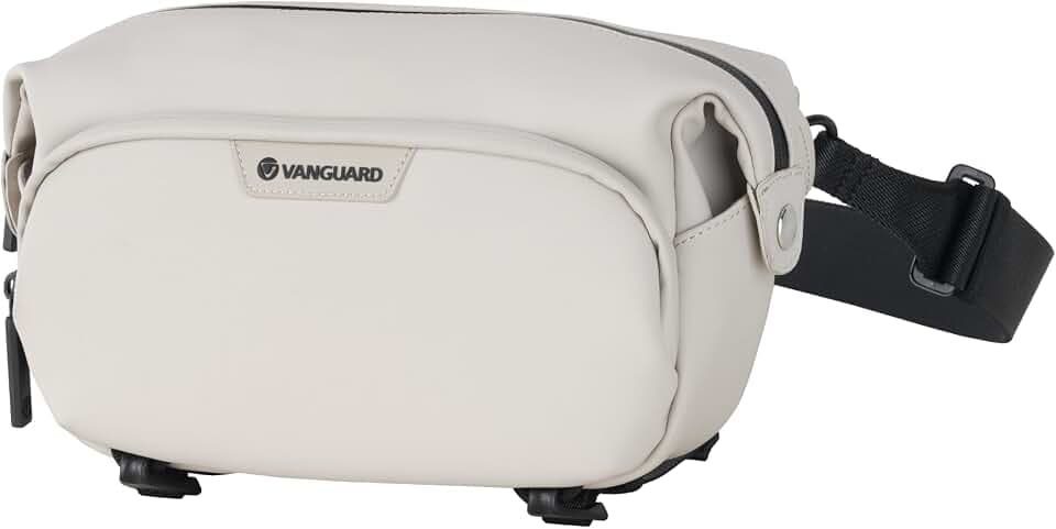 Vanguard VEO Lite W3L Camera & Everyday Waist Pack (Cream) – 3L Capacity, Fits Mirrorless Camera + Accessories, Tripod Strap, Adjustable Wear, Easy-Clean Water-Resistant Design