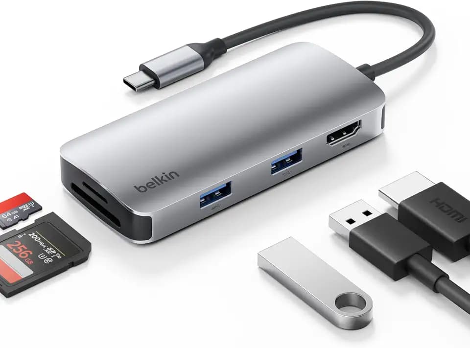Belkin USB-C Hub 5 in 1 4K HDMI, 2 USB-A, SD & MicroSD