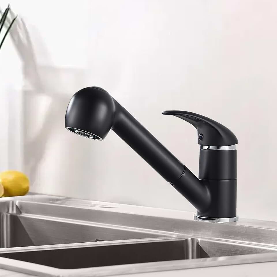 Namuoto Küchenarmatur Ausziehbar Schwarz, Einhandmischer Wasserhahn Küche